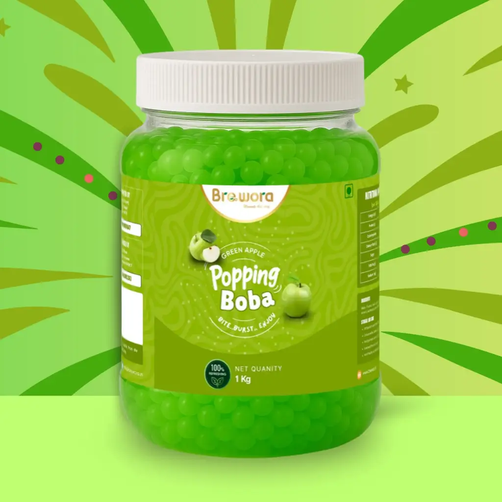 Green Apple Popping Boba – Crisp, Tangy & Bursting with Refreshment!