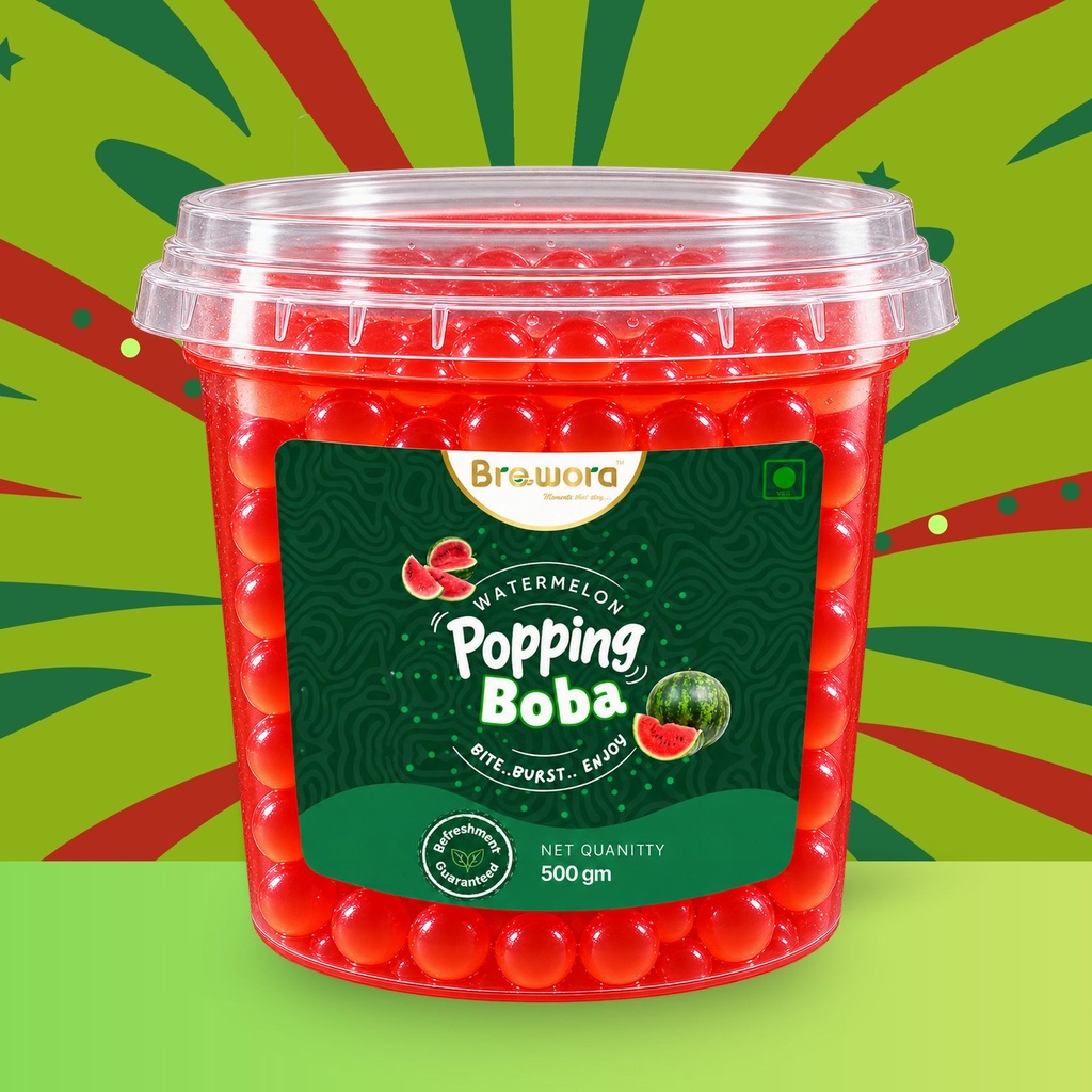 Watermelon Popping Boba – The Taste of Summer in Every Pop!