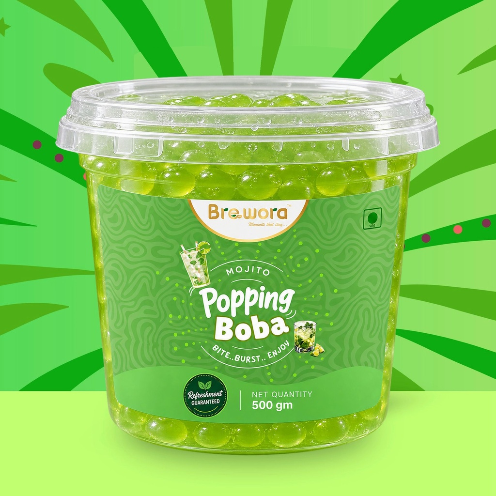 Mojito Popping Boba – A Zesty Burst of Minty Refreshment!