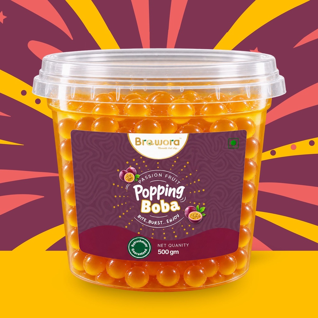 Passion Fruit Popping Boba – Sweet, Tangy & Wonderfully Tropical!